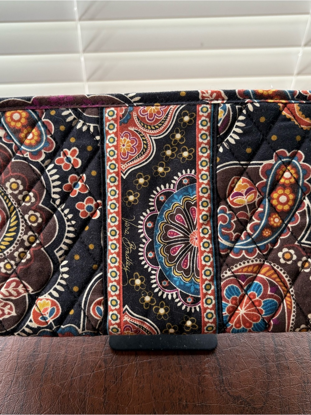 Vera Bradley Brown/Multi Paisley Quilted Makeup Bag